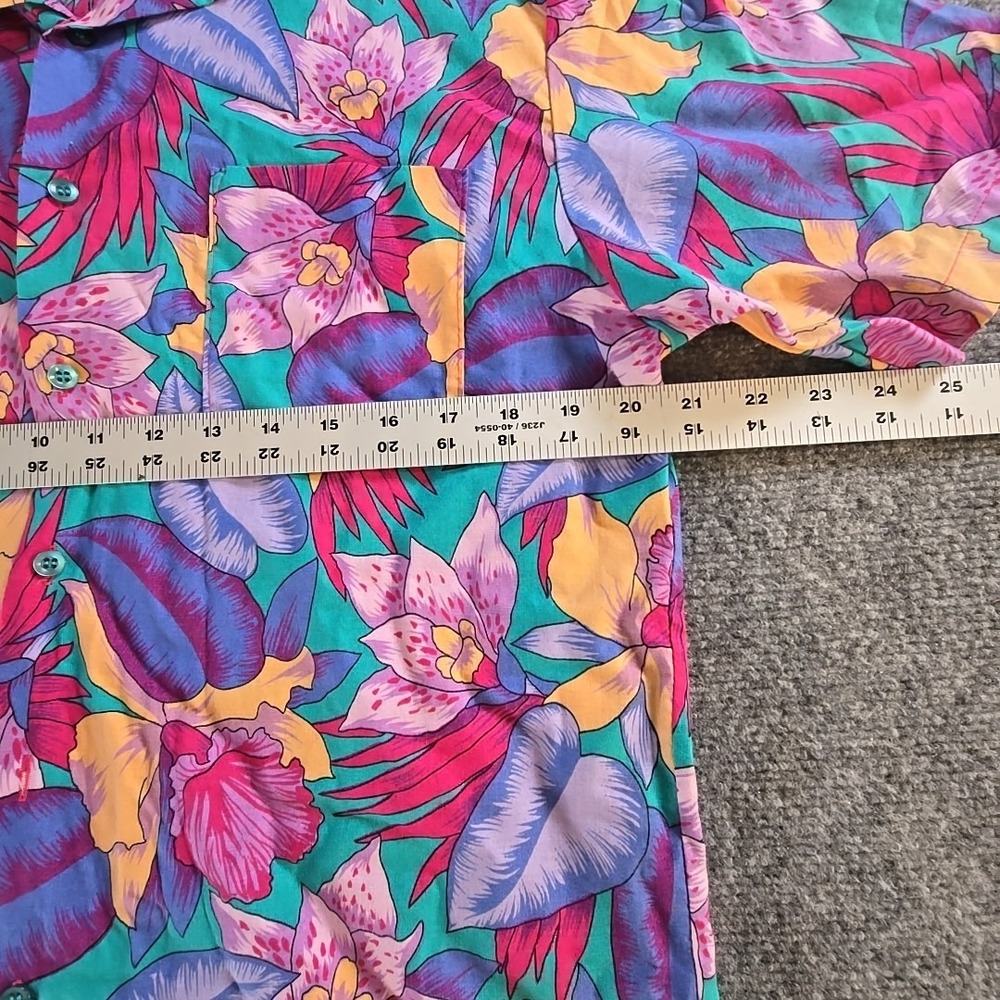 Vintage Wrangler Shirt Mens Large Multi Color Floral All Over Print USA Made - Picture 5 of 9